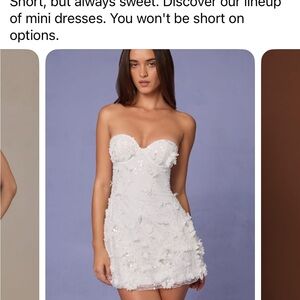 Oh Polly White Floral Embellished Mini Dress